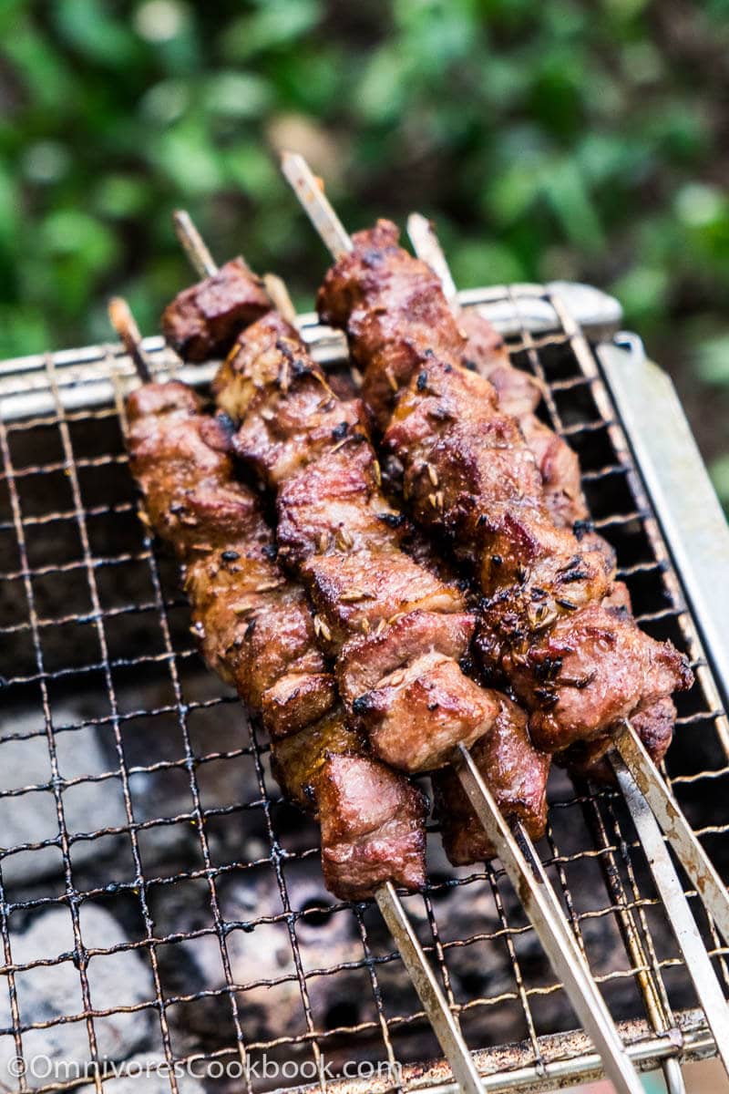 Xinjiang Lamb Skewers (新疆烤串, chuar) - Omnivore's Cookbook